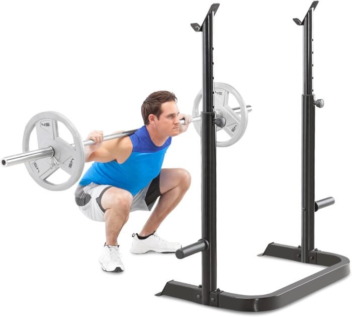 Marcy Olympic Workout Bench for Home Gym Strength Training Equipment with Preacher Curl Pad and Weight Rack Storage, White/Black - Image 8
