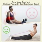 Fabric Resistance Band with Handles, 120lb Full-Body Excercise Band, Non-Slip Elastic Bands for Strength Muscle Training, Stretch Band Workout Equipment for Leg Arm Chest Core Wrist Ankle - Image 8