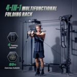 MAJOR FITNESS F35 Folding Power Rack 4-in-1 Home Gym with Cable Pulley System, Multi-Grip Pull-Up Bar, Landmine, 80+ Exercises Space-Saving Gym Equipment Easy Folding for Small Spaces - Image 3