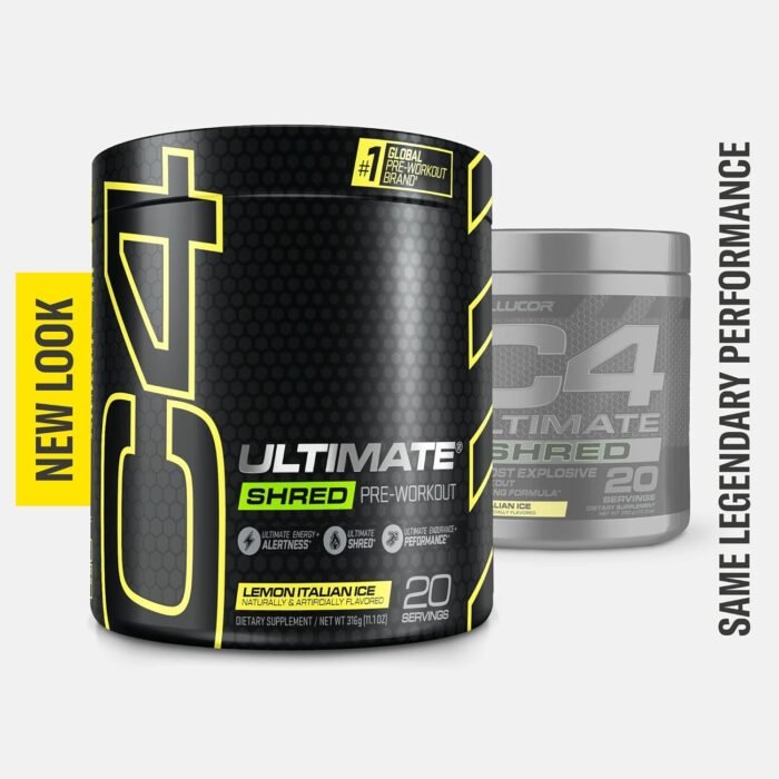 Cellucor C4 Ultimate Shred Pre Workout Powder for Men & Women, Metabolism Supplement with Ginger Root Extract, Lemon Italian Ice, 20 Servings (Pack of 1) - Image 5