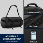 Haimont Duffle Backpack for Men Women, Convertible Travel Duffel Bag Backpack with Shoes Compartment, Heavy Duty Weekender Bags for Sports Gym, Traveling, Camping, Water-resistant, 60L, Black - Image 6