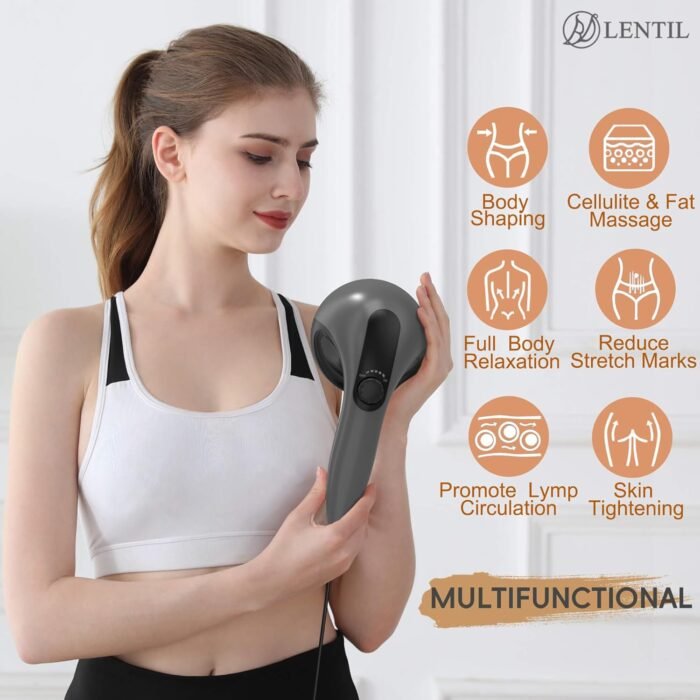 Handheld Cellulite Massager, Lymphatic Drainage Massager, Body Sculpting Machine with Lipo Roller for Stomach Belly Butt Arm Leg Fat, Wide Area Electric massagers vibrating Used at home Black - Image 4