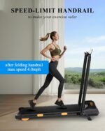 Incline Treadmill for Home, 3.5HP Folding Treadmill 340 lb Capacity, Double Deck Shock-Absorbing Running Machine, Work for App - Image 3