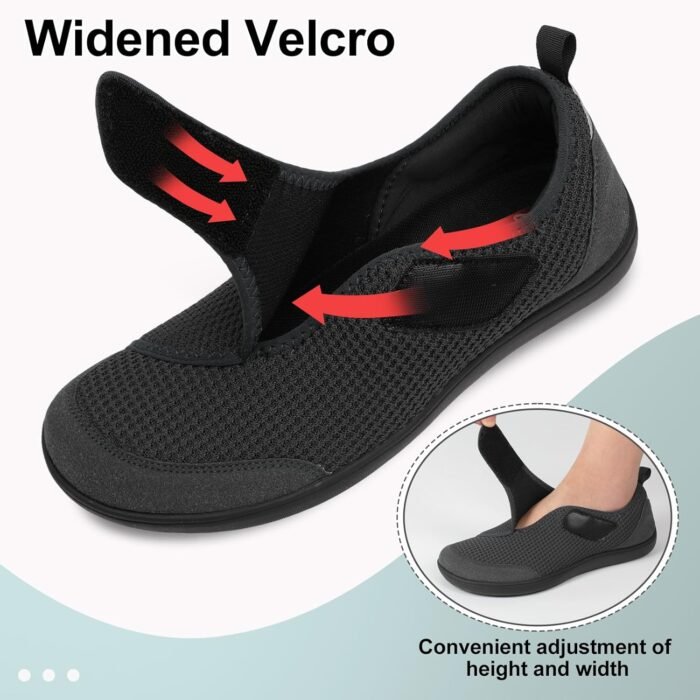 LeIsfIt Mens Walking Shoes Wide Diabetic Shoes Adjustable Barefoot Shoes Breathable Zero Drop Shoes Wide Width Arthritis Edema Shoes - Image 4