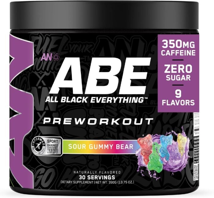 All Black Everything Pre Workout Powder | 30 Servings | Sour Gummy Bear | 350mg Caffeine | Nootropic Pre-Workout Blend | Beta Alanine + Citrulline | Energy Supplement for Men and Women - Image 2