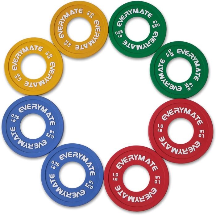 Rubber Fractional Weight Plates Set of 8 Micro Weight Plate Pair of 0.25LB 0.5LB 0.75LB 1 LB for Olympic Barbells for Strength Training Micro Plates Weight Plate - Image 9