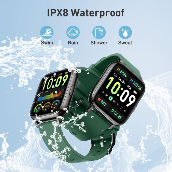 Smart Watch for Men Women Fitness: (Make/Answer Call) Bluetooth Smartwatch for Android Phone iPhone Waterproof Run Sport Digital Watches Blood Pressure Heart Rate Monitor Step Counter Sleep Tracker - Image 8