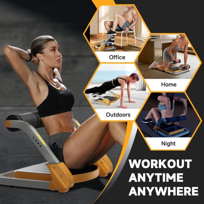 Ab Trainer/Crunch Machine, Ab Workout Equipment, 4 Adjustable Resistance, Sit Up Machine for Stomach Workout, 350 LBS Weight Capacity, Automatic Rebound, Ab Core Machine,Fitness Equipment for Home - Image 4