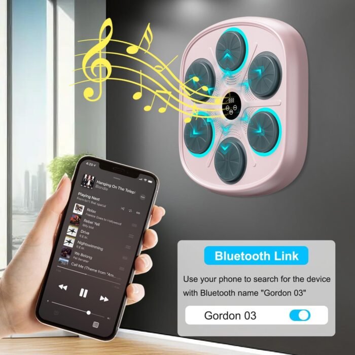 2025 New Model Smart Music Boxing Machine for Adults and Kids, Training Machine with LED Electronic Wall Mounted, Home Indoor Workout Equipment with Premium Boxing Gloves - Image 4