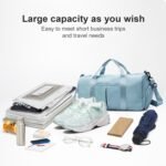 ZGWJ Sports Gym Bag with Wet Pocket & Shoes Compartment, Waterproof Shoulder Weekender Bag for Women and Men Swim Sports Travel Gym Bag Lightweight and easy Carry on Light Blue - Image 5
