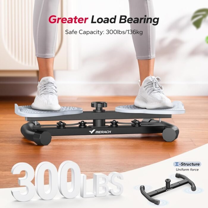 MERACH Waist Twister, Ab Machine with 300 lbs Weight Capacity, Abs Workout for Slim Waist and Core Ab Exercise, Noiseless Home Gym Exercise Equipment for Women Men - Image 4