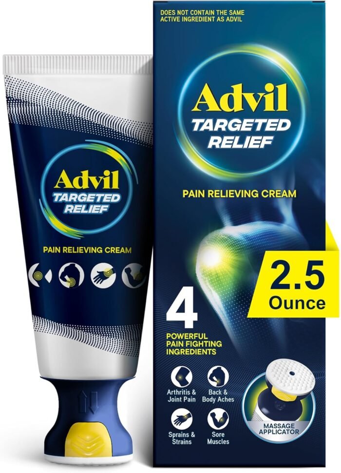 Advil Targeted Relief Pain Relieving Cream with Massage Applicator, Up to 8 Hours of Powerful Relief of Minor Arthritis Pain, Joint Pain, Lower Back Pain and Muscle Pain, 2.5 oz - Image 2