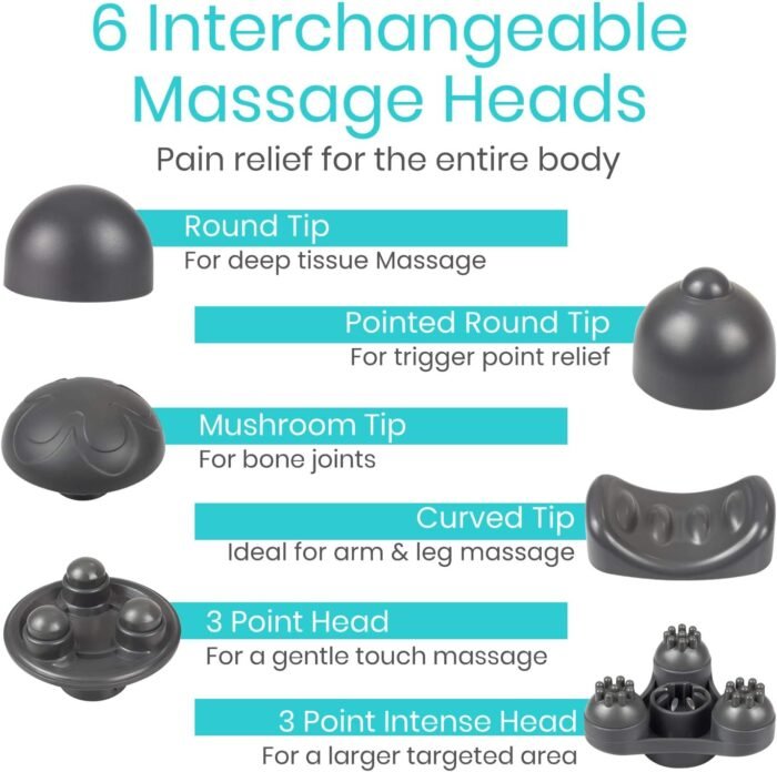 Vive Handheld Massager Cordless - Hand Held Deep Tissue Massage Tool for Back, Full Body, Foot and Neck Muscle - 6 Modes for Men, Women - Portable and Rechargeable - Pressure Point Acupressure - Image 4
