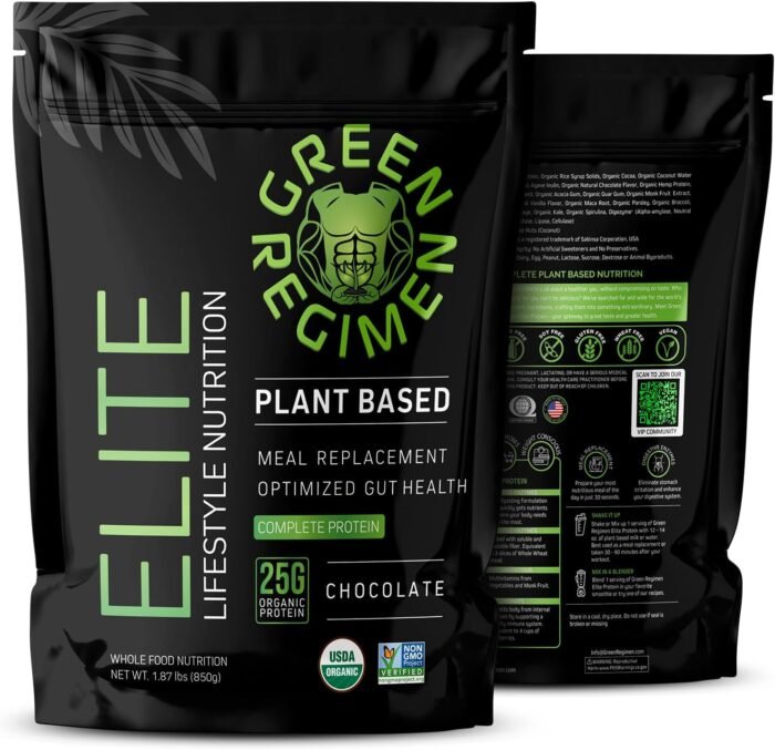Elite Plant-Based Protein Powder - 25g Complete Hemp & Pea Protein, Meal Replacement High-Protein Vegan Shake, NonGMO, Gluten-Free, Dairy-Free - (Chocolate - 1 Month Supply) - Image 2
