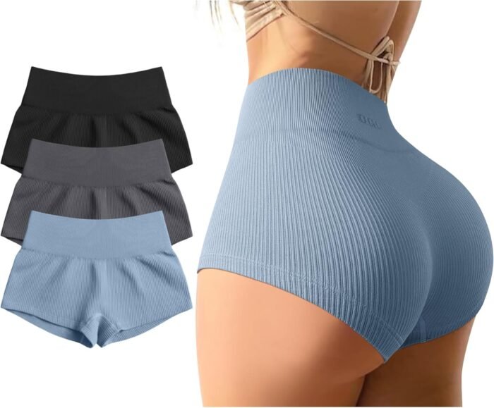 OQQ Women 3 Piece Yoga Shorts Sexy High Waist Booty Stretch Workout Exercise Hot Shorts - Image 2