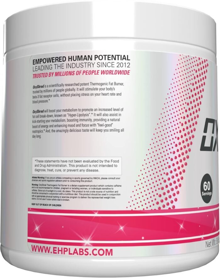 EHP Labs OxyShred Pre Workout Powder - Preworkout Powder with L Glutamine & Acetyl L Carnitine, Energy Boost Drink - Cosmic Blast, 60 Servings - Image 11