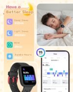 Kids Watch for Boys 5-12, Kids Smart Watch Fitness Tracker Pedometer, No Phone Needed, Puzzle Games with Parental Control, IP68 Waterproof, Heart Rate, Sleep Monitor, Step Counter, 80 Sports - Image 6