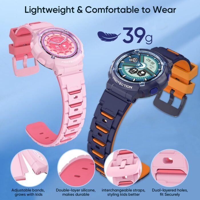 Kids Smart Watch, Waterproof Kids Fitness Tracker Watch with 26 Sports Modes, Pedometer, Heart Rate Monitor, Alarm Clock, Sleep Tracking for Girls Boys Ages 6+ - Image 3
