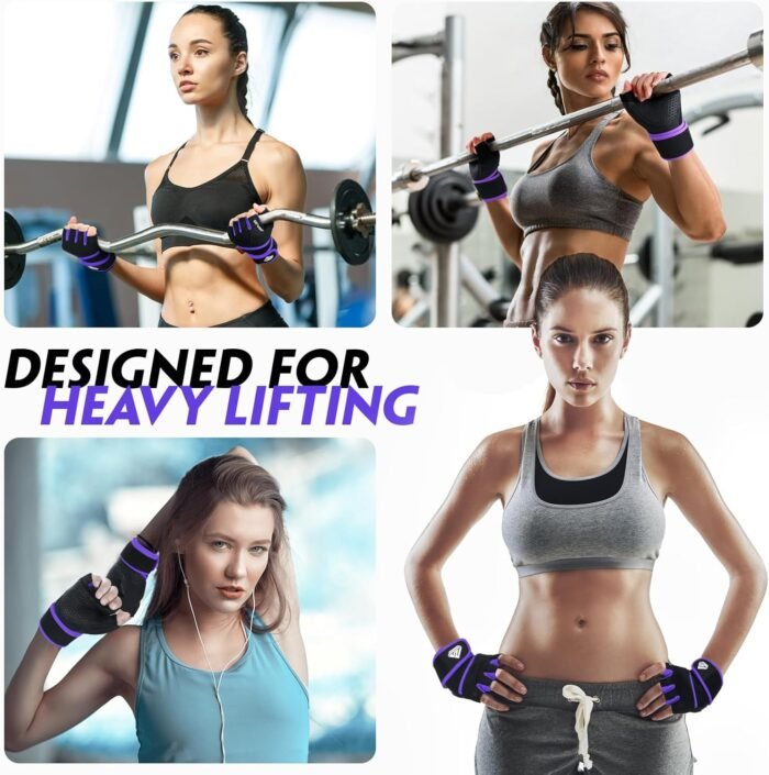 Workout Gloves Gym Gloves Weight Lifting Gloves for Men Women with Full Palm Pad,Strong Wrist Wraps Support,Enhanced Grip,for Fitness,Training,Weightlifting,Exercise - Image 7