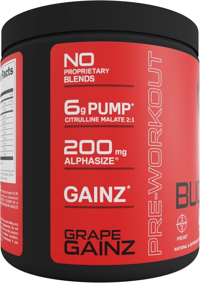Bucked Up Pre Workout 6 Grams Citrulline, 2 Grams Beta Alanine, and 3 Other Registered trademarked Ingredients (Grape) - Image 5