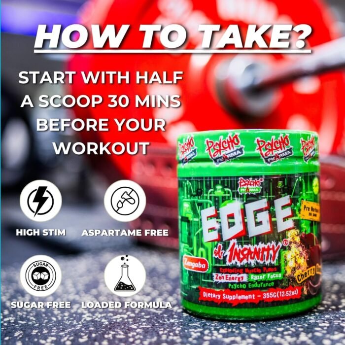 Psycho Pharma Strongest High Stim Preworkout Powder - Edge of Insanity - Most Intense Pre Workout Supplement for Pumps, Strength, Energy and Feel Good Focus. Rivals Famous PWOs of The Past - Image 8