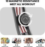 Exercise Bike Stationary Bike Folding Exercise Bike with 10 Level Adjustable Magentic Resistance Support Back Pad and Phone/Tablet Holder Arm Resistance Band Pulse Sensor LCD Monitor for Home Workout 265 LB Capacity - Image 4