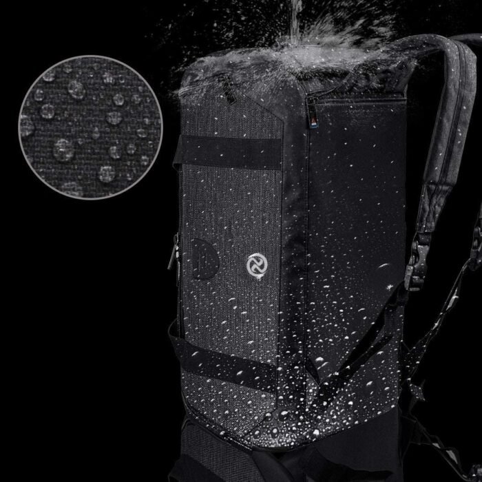 Gym Duffle Bag Backpack Waterproof Sports Duffel Bags Travel Weekender Bag for Men Women Overnight Bag with Shoes Compartment Black - Image 4