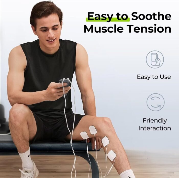 AUVON 3-in-1 TENS Unit Muscle Stimulator, EMS Massage Machine with 40 Intensities for Gradual Shoulder, Sciatica, Back Pain Relief, 24 Modes Rechargeable Electronic Pulse Massager with 12 TENS Pads - Image 7
