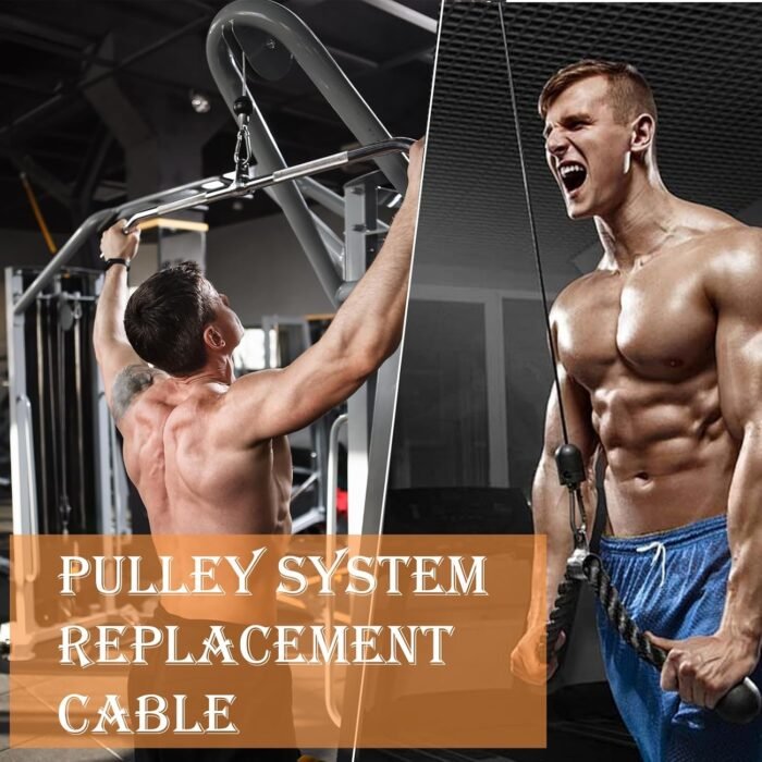 98 Inch Fitness Pulley Cable Fitness Extension Cable for Home Gym Pulley System Fitness Cable, Fitness Pulley Accessories（2-Pack） - Image 8