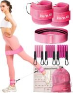 Ankle Resistance Bands with Cuffs | Pink Booty Band | Ankle Band Set for Working Out | Leg Resistance Bands with Ankle Straps | Kickback Training Equipment for Women Hip & Glutes | Home & Gym - Image 2