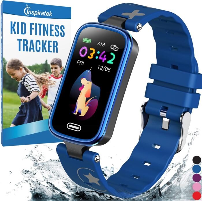 Inspiratek Kids Fitness Tracker for Age 5-16，2022 Upgraded Tracker Kids Watch，Waterproof Watch for Kids with Pedometer，Sleep Monitor & Calorie Counter，Fitness Watch for Kids Girls Boys Teen (Blue) - Image 2