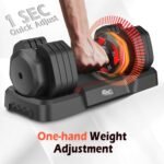 25LB 55LB Adjustable Dumbbells Set, 5LB to 25LB Dumbbell Pair,15LB to 55LB Weight Set of 2, Home Gym 50lbs/110lbs, Anti-Slip Handle for Exercise Equipment - Image 3