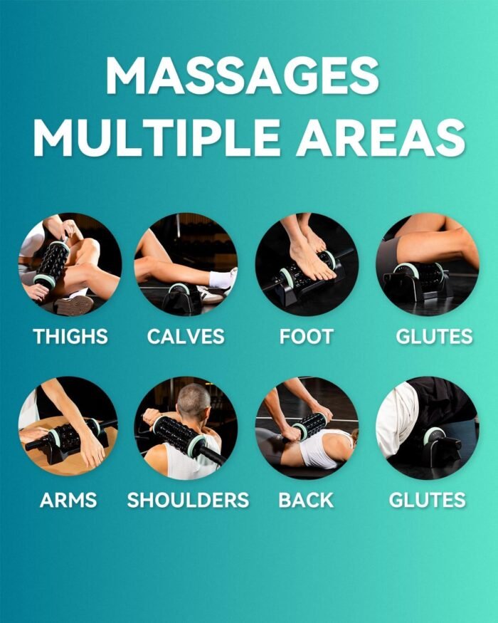 Rolling Percussive Massager, Percussive Therapy, Whole Body Relief, Deep Tissue and Muscle Recovery, Hands-Free Base - Image 7