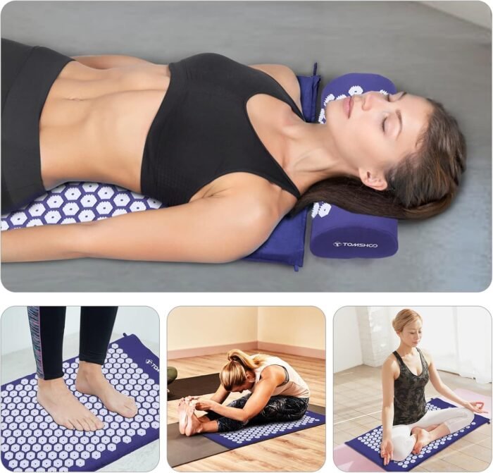 TOMSHOO Acupressure Set, Acupressure Mat and Pillow with 2pcs Massage Balls- Pain Relief Therapy Muscle Back Neck with Travel Bag for Men and Women - Image 7
