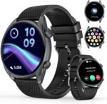 Smart Watches for Men Women(Answer/Make Calls), 1.43" AMOLED HD with 100+ Sport Modes, Heart Rate/Sleep Monitor/Steps/Calories/IP68 Waterproof Fitness Tracker, smartwatch for Android iOS,Black - Image 2