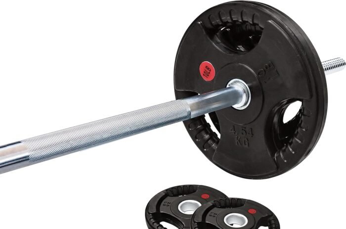 Cast Iron Standard Weight Plates Including 5FT Standard Barbell with Star Locks, 45-Pound Set (35 Pounds Plates + 10 Pounds Barbell), Multiple Packages - Image 5