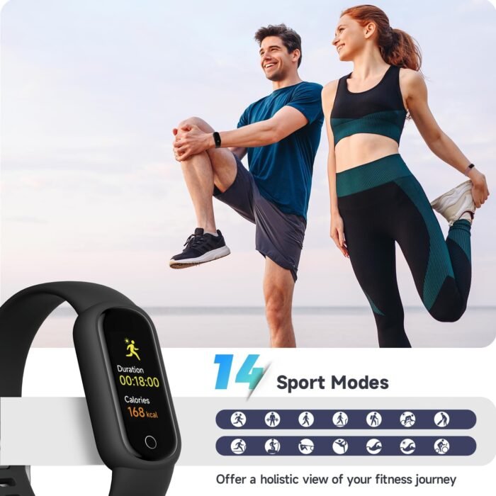 Fitness Tracker Watch with Sleep Tracker/IP68 Waterproof, Activity Tracker with Pedometer Step Counter, Health Watch for Women Men with 14 Sports Compatible Android iOS, Black - Image 7