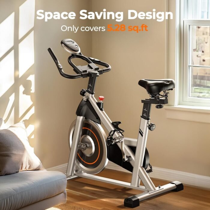 YOSUDA Exercise Bike, Stationary Bike with App, Brake Pad/Magnetic Indoor Cycling Bike with 300 lb Weight Capacity, Low Noise, Tablet Holder, Comfortable Seat for Home Fitness and Weight Loss - Image 9