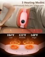 Back Massager with Heat-Heating Pad for Back Pain Relief,Lower Back Massager Abdominal Belly Massagers with 6 Massage,16 Intensity&3 Heated,Cordless Personal Travel Wrap Belt Gifts for Men and Women - Image 6