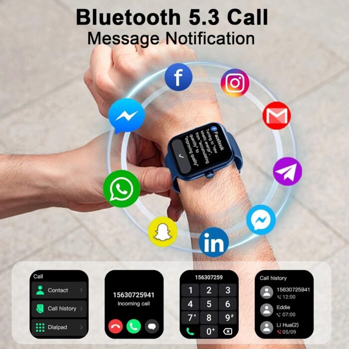 Smart Watch (Answer/Make Call), 2025 New Smartwatch for Men/Women, 1.96" Fitness Watch with 112 Sport Mode/Pedometer/Calories/Sleep/Heart Rate Monitor, IP68 Waterproof Fitness Tracker for Android iOS - Image 6