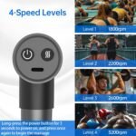 Mini Massage Gun, Percussion Deep Tissues Muscle with Heat, Portable Full-Metal Massage Gun with 3 Interchangeable Heads | 4 Speeds | Compact Sports Massager Helps Relieve Sore Muscles and Stiffness - Image 4