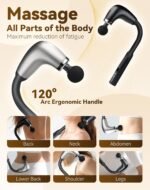 Rocuma Massage Hammer, 2025 Upgraded Massager Hammer with Extension Handle, Portable 10mm Massage Gun Deep Tissue Massager with 4 Heads & 9 Speed Levels, Rocuma for Pain Relief Deep Tissue (Black) - Image 4