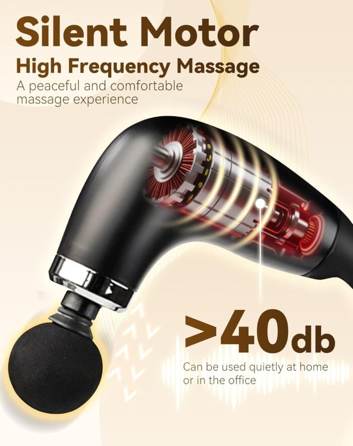 Rocuma Massage Hammer, 2025 Upgraded Massager Hammer with Extension Handle, Portable 10mm Massage Gun Deep Tissue Massager with 4 Heads & 9 Speed Levels, Rocuma for Pain Relief Deep Tissue (Black) - Image 7