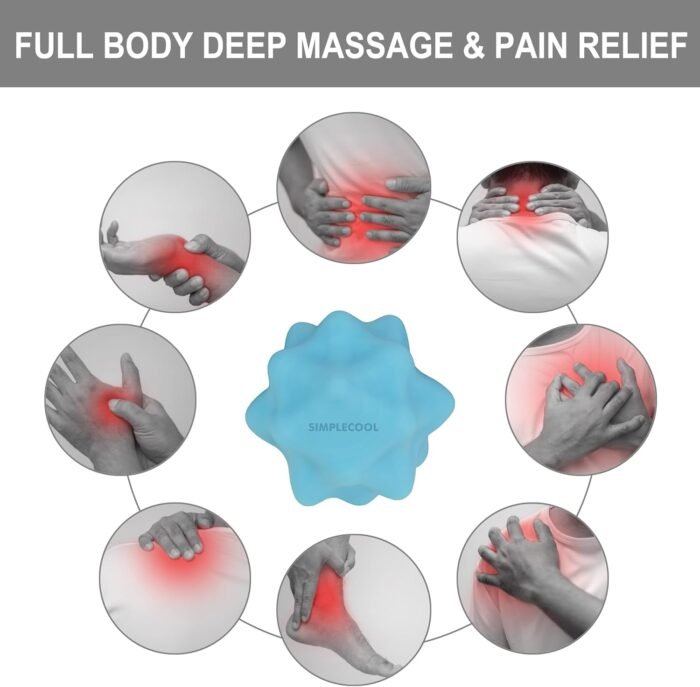 Small Massage Ball. Solid Spiky Bumpy Massage Balls for Deep Tissue Trigger Point Myofascial Release. Massager Tool for Foot Plantar Fasciitis Muscle Knot Pain Relief Yoga Fitness. 2.2×2.1 in (Blue) - Image 4