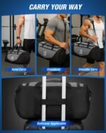 Gonex Gym Duffel Bag with Shoe Compartment Wet Pocket, Large Capacity Sports Duffle Bag for Men Women, Workout & Travel Bag with Multiple Pockets, Black/Gray, Small (30L) - Image 8