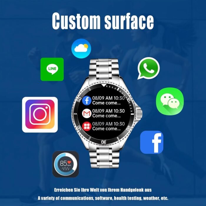 Smart Watch for Android Phones,Fitness Tracking smartwatch with Answer/Make Calls, Sports Compatible with Heart Rate Stress and Sleep for Dad Smart Watch (Green) - Image 8