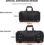 Litvyak Duffle Bag for Travel, 50L Canvas Travel Duffel Bags Overnight Weekend Gym Carry On Luggage Bag for Men & Women(Black) - Image 5