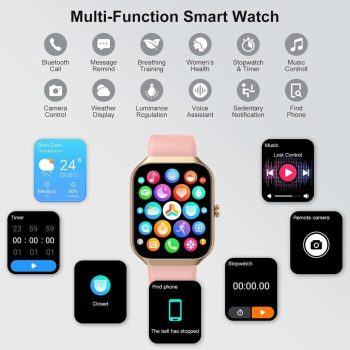 Smart Watch for Women Men (Answer/Make Call), 1.96"HD Smartwatch with Heart Rate/Sleep Monitor/Pedometer, 113+ Sports 2025 New Fitness Tracker, IP68 Waterproof Activity Tracker for Android iOS - Image 7