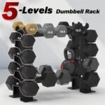 Dumbbell Rack Stand Only, Weight Rack for Dumbbells Strength Training Dumbbell Racks Red and Black 5 Tier 450LBS Capacity Weight Rack for Home Gym Weight Storage Organizer Racks, Suitable for 8-30 LBS - Image 4