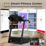FYC Folding Treadmill for Home with Incline 330lb Weight Capacity 3.5HP Portable Electric Treadmill with Bluetooth, 12 Preset Programs Exercise Running Machine Easy Assembly - Image 3